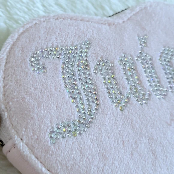 Juicy🍊 Couture Pink Clay Velour Heart🩷 Zip Around Coin Purse - NWT - Picture 10 of 16